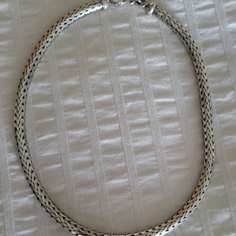 Beautiful, Heavy Sterling Silver Braided Necklace